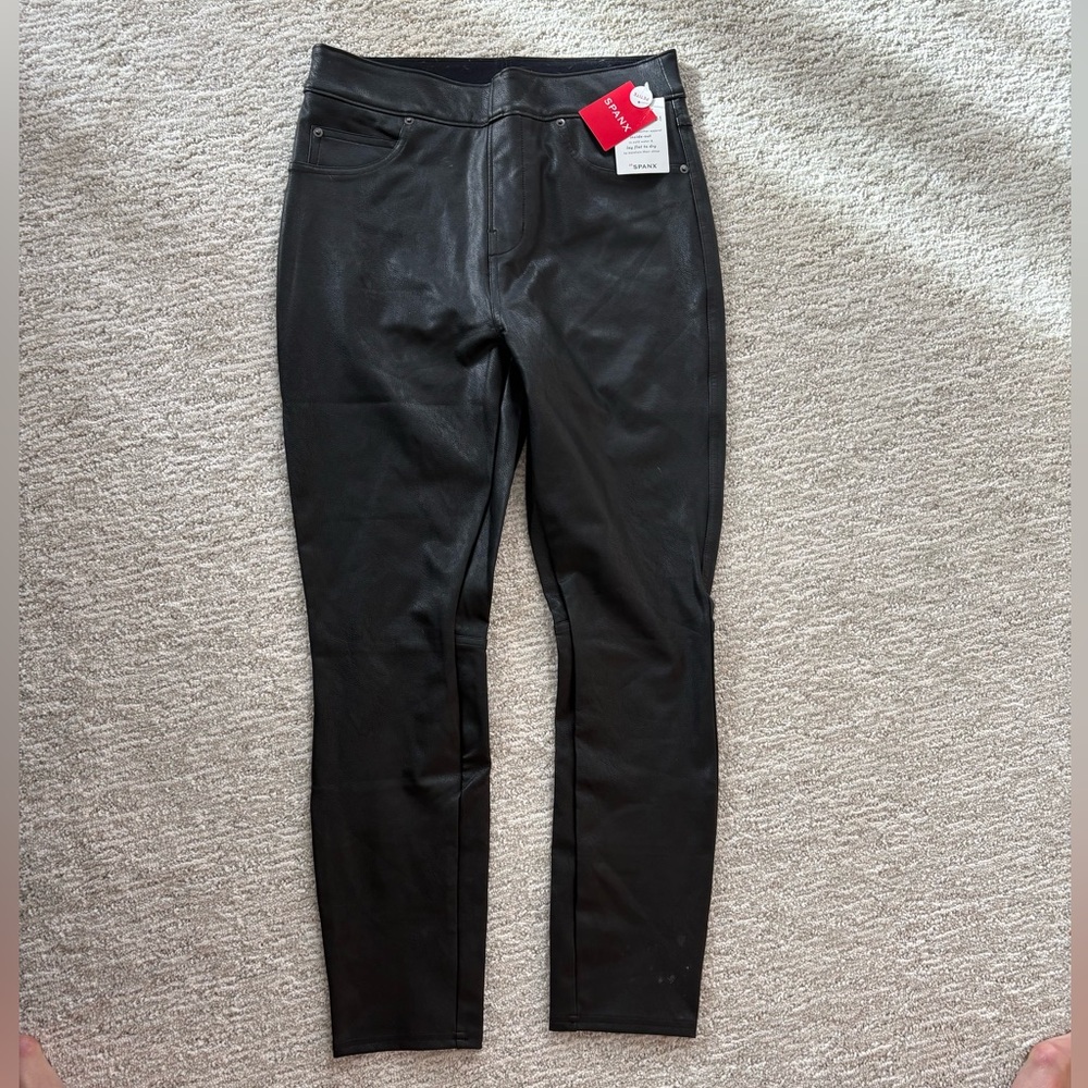 SPANX Black Faux Leather Pants